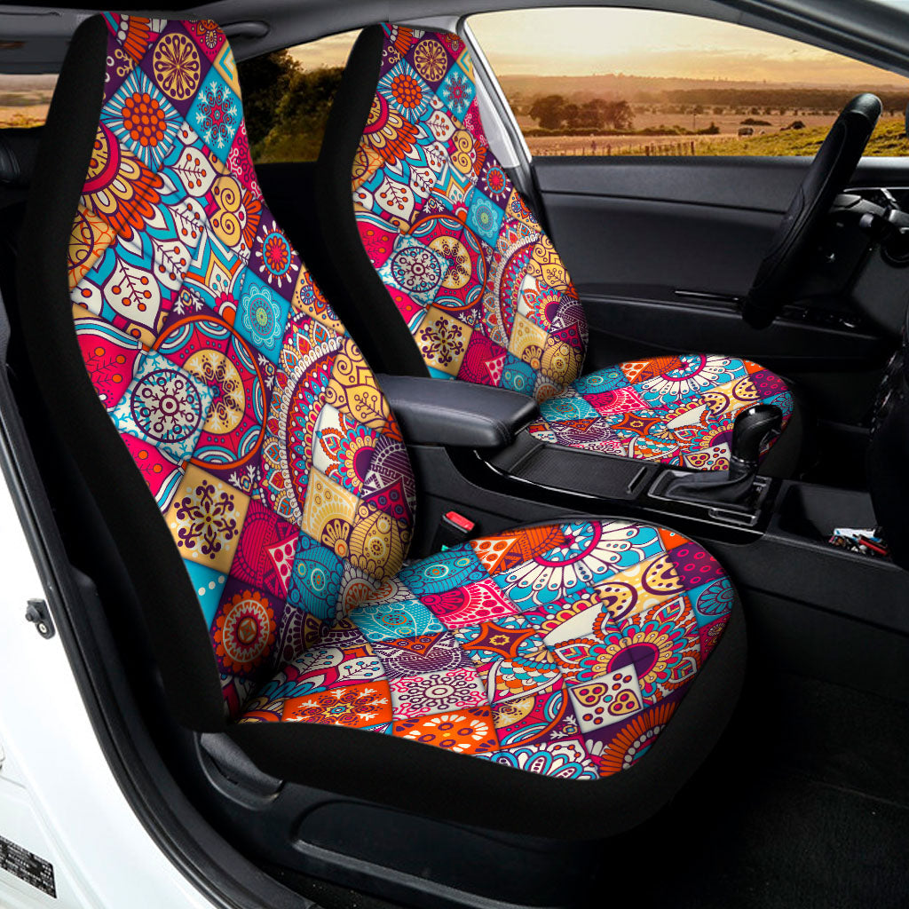 Ethnic Bohemian Mandala Pattern Print Universal Fit Car Seat Covers