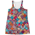 Ethnic Bohemian Mandala Pattern Print Women's Racerback Tank Top