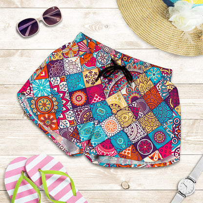 Ethnic Bohemian Mandala Pattern Print Women's Shorts