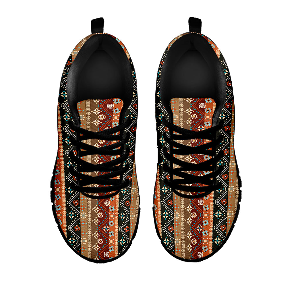 Ethnic Boho Tribal Pattern Print Black Sneakers