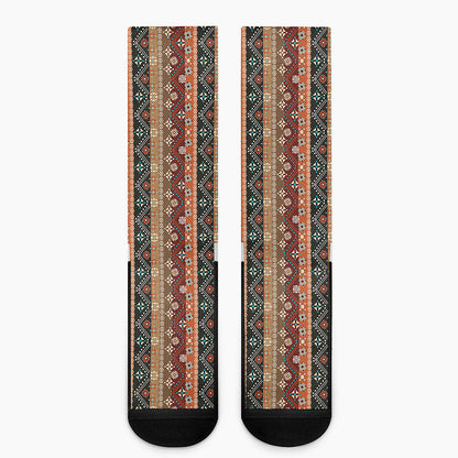 Ethnic Boho Tribal Pattern Print Crew Socks