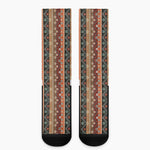 Ethnic Boho Tribal Pattern Print Crew Socks