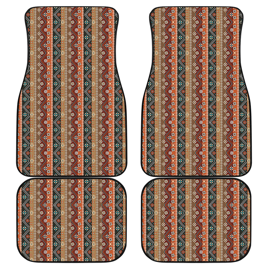 Ethnic Boho Tribal Pattern Print Front and Back Car Floor Mats