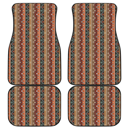 Ethnic Boho Tribal Pattern Print Front and Back Car Floor Mats