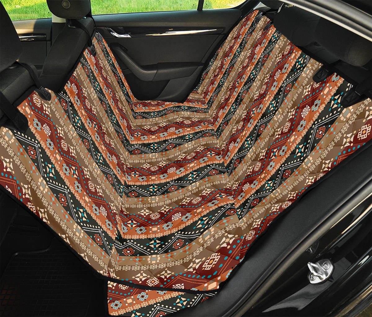 Ethnic Boho Tribal Pattern Print Pet Car Back Seat Cover