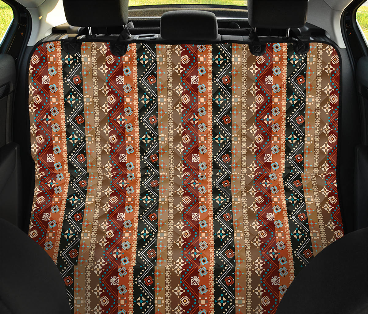 Ethnic Boho Tribal Pattern Print Pet Car Back Seat Cover