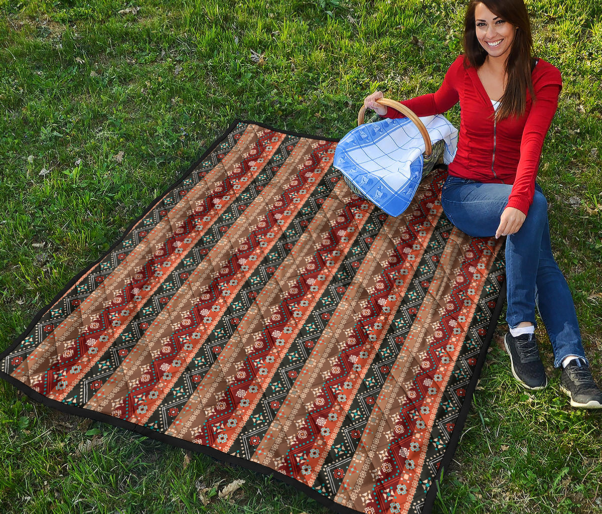 Ethnic Boho Tribal Pattern Print Quilt