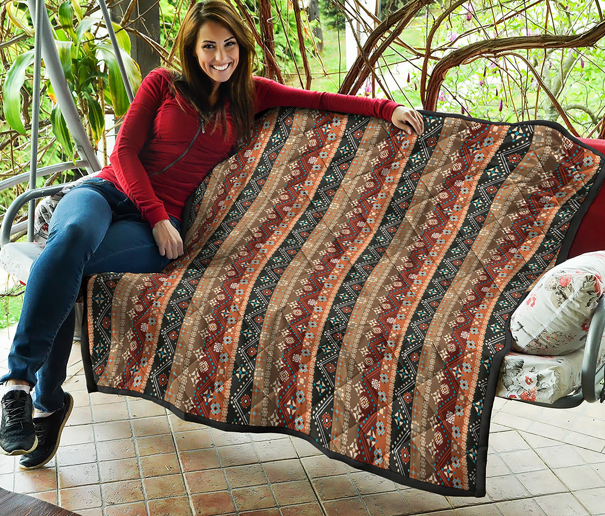 Ethnic Boho Tribal Pattern Print Quilt