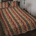 Ethnic Boho Tribal Pattern Print Quilt Bed Set