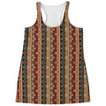 Ethnic Boho Tribal Pattern Print Women's Racerback Tank Top