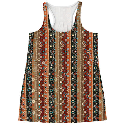 Ethnic Boho Tribal Pattern Print Women's Racerback Tank Top