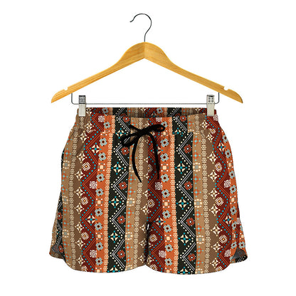 Ethnic Boho Tribal Pattern Print Women's Shorts