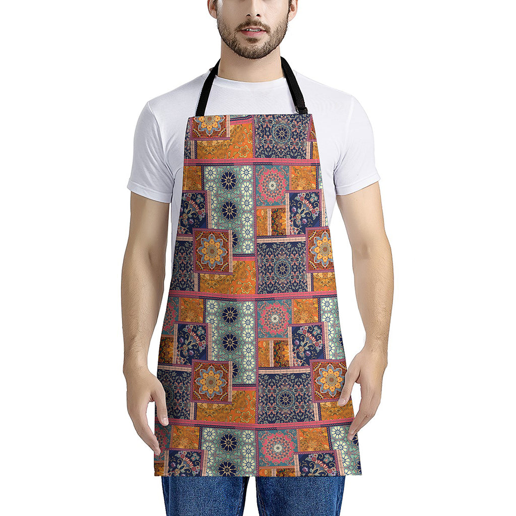 Ethnic Floral Patchwork Pattern Print Apron