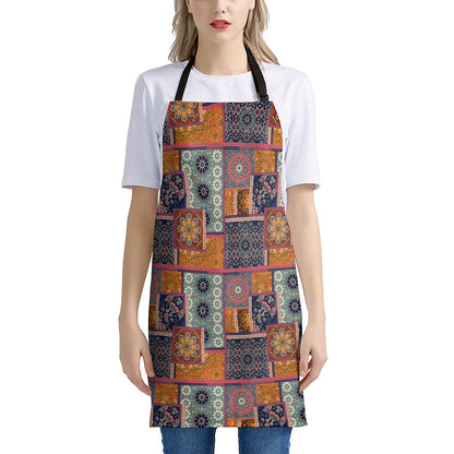 Ethnic Floral Patchwork Pattern Print Apron