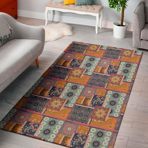 Ethnic Floral Patchwork Pattern Print Area Rug