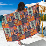 Ethnic Floral Patchwork Pattern Print Beach Sarong Wrap