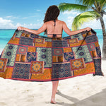 Ethnic Floral Patchwork Pattern Print Beach Sarong Wrap