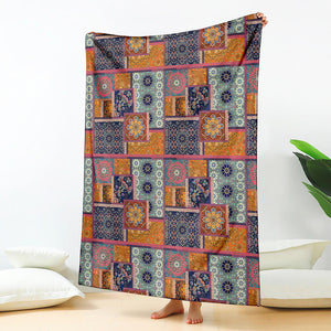 Ethnic Floral Patchwork Pattern Print Blanket