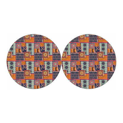 Ethnic Floral Patchwork Pattern Print Car Coasters