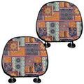 Ethnic Floral Patchwork Pattern Print Car Headrest Covers
