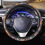 Ethnic Floral Patchwork Pattern Print Car Steering Wheel Cover