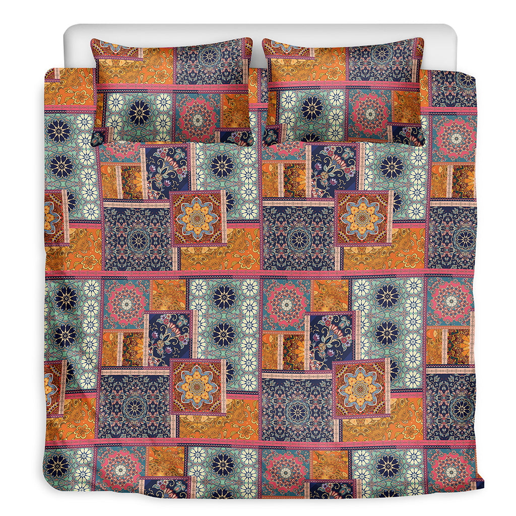 Ethnic Floral Patchwork Pattern Print Duvet Cover Bedding Set