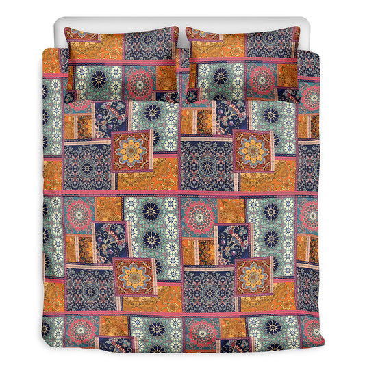 Ethnic Floral Patchwork Pattern Print Duvet Cover Bedding Set