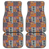 Ethnic Floral Patchwork Pattern Print Front and Back Car Floor Mats