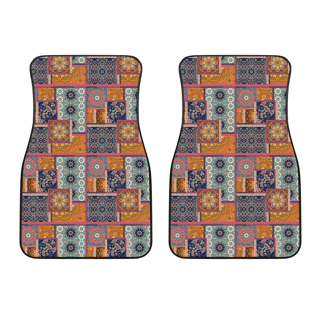 Ethnic Floral Patchwork Pattern Print Front Car Floor Mats