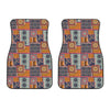 Ethnic Floral Patchwork Pattern Print Front Car Floor Mats