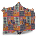 Ethnic Floral Patchwork Pattern Print Hooded Blanket