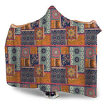 Ethnic Floral Patchwork Pattern Print Hooded Blanket