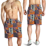 Ethnic Floral Patchwork Pattern Print Men's Shorts
