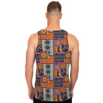 Ethnic Floral Patchwork Pattern Print Men's Tank Top