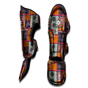 Ethnic Floral Patchwork Pattern Print Muay Thai Shin Guard