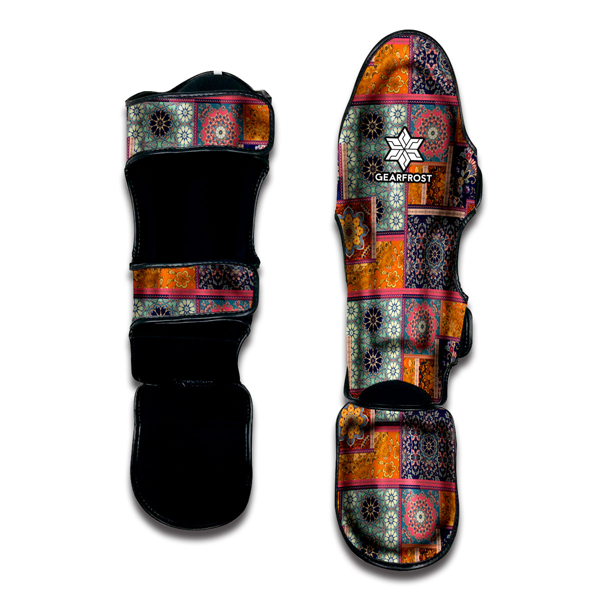 Ethnic Floral Patchwork Pattern Print Muay Thai Shin Guard