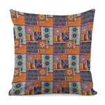 Ethnic Floral Patchwork Pattern Print Pillow Cover