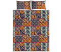 Ethnic Floral Patchwork Pattern Print Quilt Bed Set