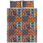 Ethnic Floral Patchwork Pattern Print Quilt Bed Set