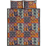 Ethnic Floral Patchwork Pattern Print Quilt Bed Set