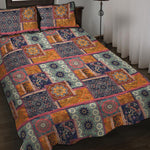 Ethnic Floral Patchwork Pattern Print Quilt Bed Set