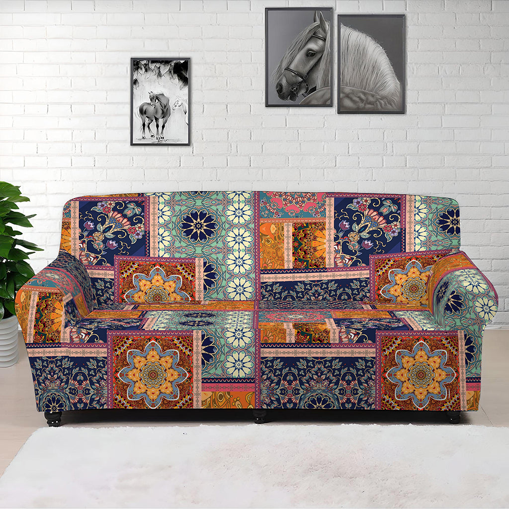 Ethnic Floral Patchwork Pattern Print Sofa Cover