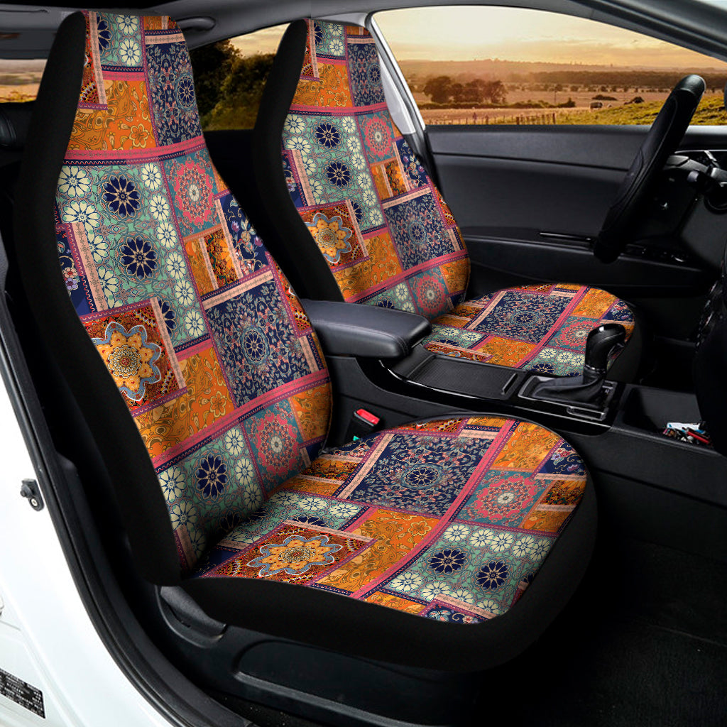 Ethnic Floral Patchwork Pattern Print Universal Fit Car Seat Covers