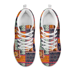 Ethnic Floral Patchwork Pattern Print White Sneakers