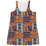 Ethnic Floral Patchwork Pattern Print Women's Racerback Tank Top