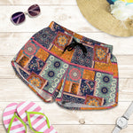 Ethnic Floral Patchwork Pattern Print Women's Shorts