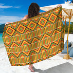 Ethnic Kente Pattern Print Beach Sarong Wrap