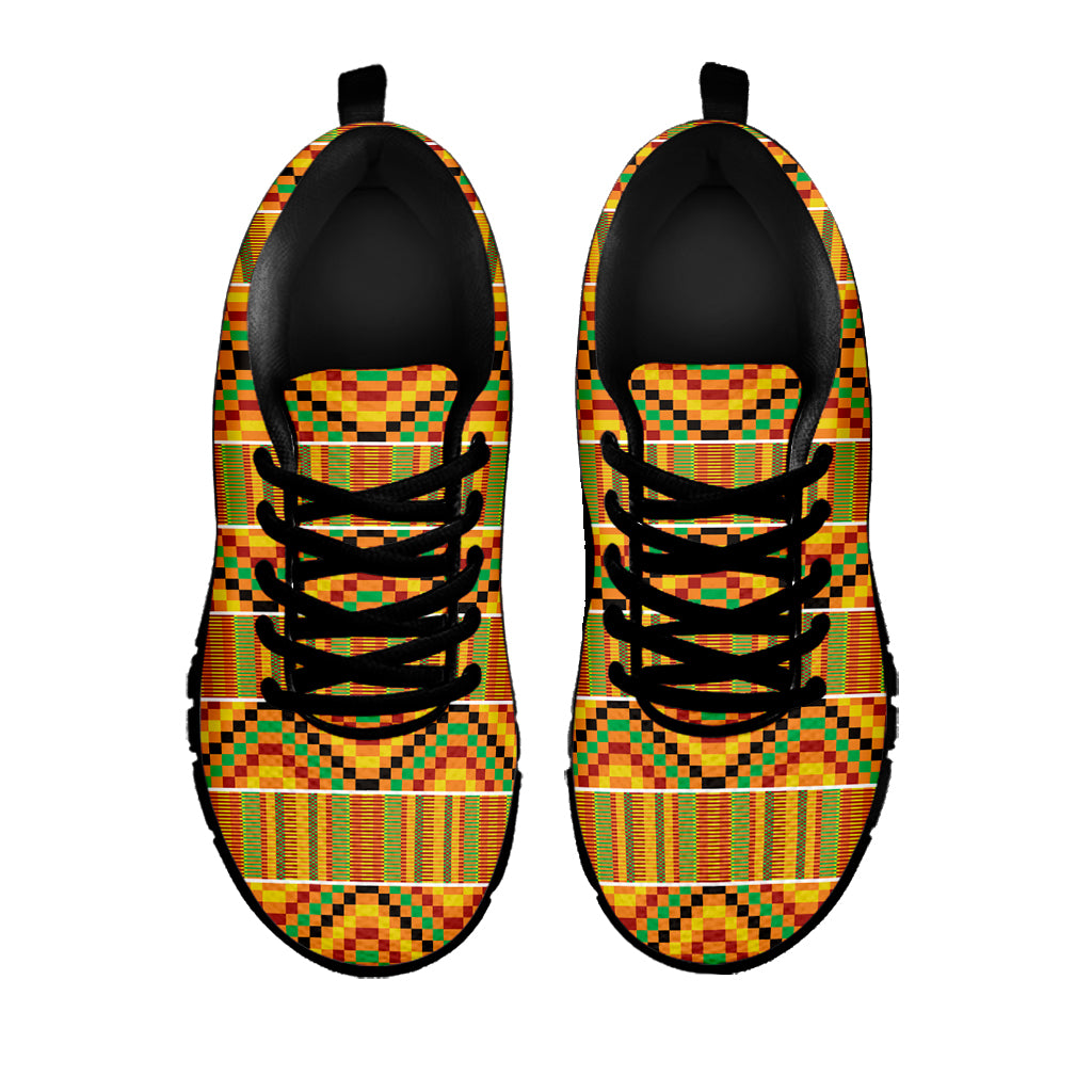 Ethnic Kente Pattern Print Black Sneakers