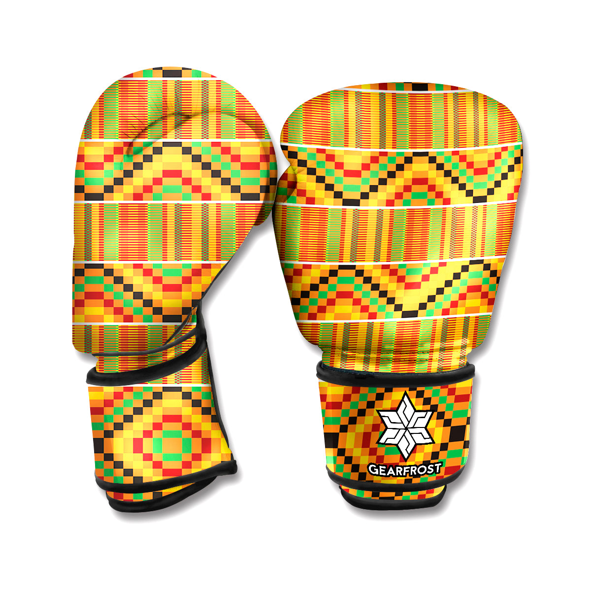 Ethnic Kente Pattern Print Boxing Gloves