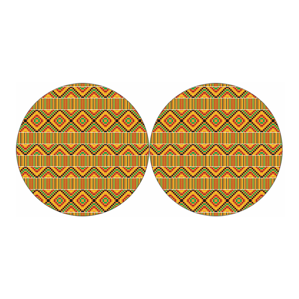 Ethnic Kente Pattern Print Car Coasters